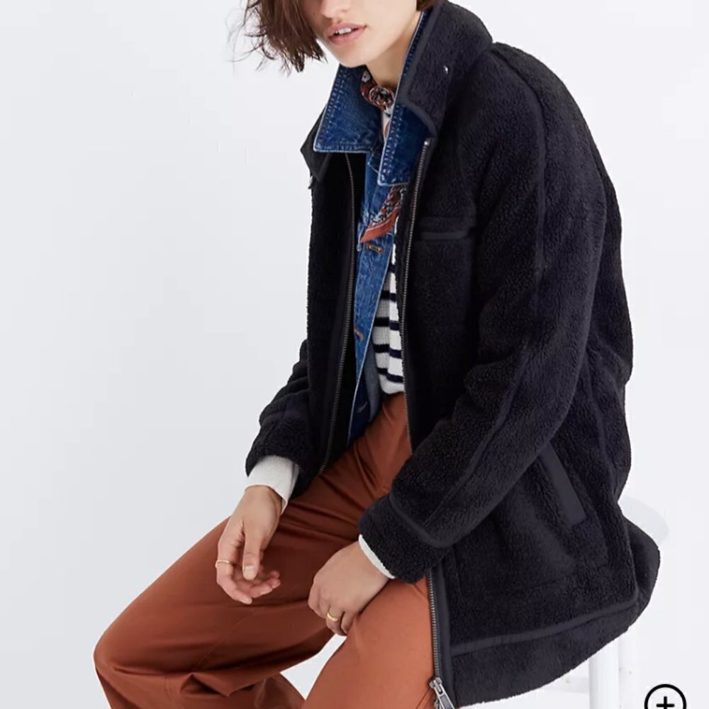 madewell sherpa city grid coat